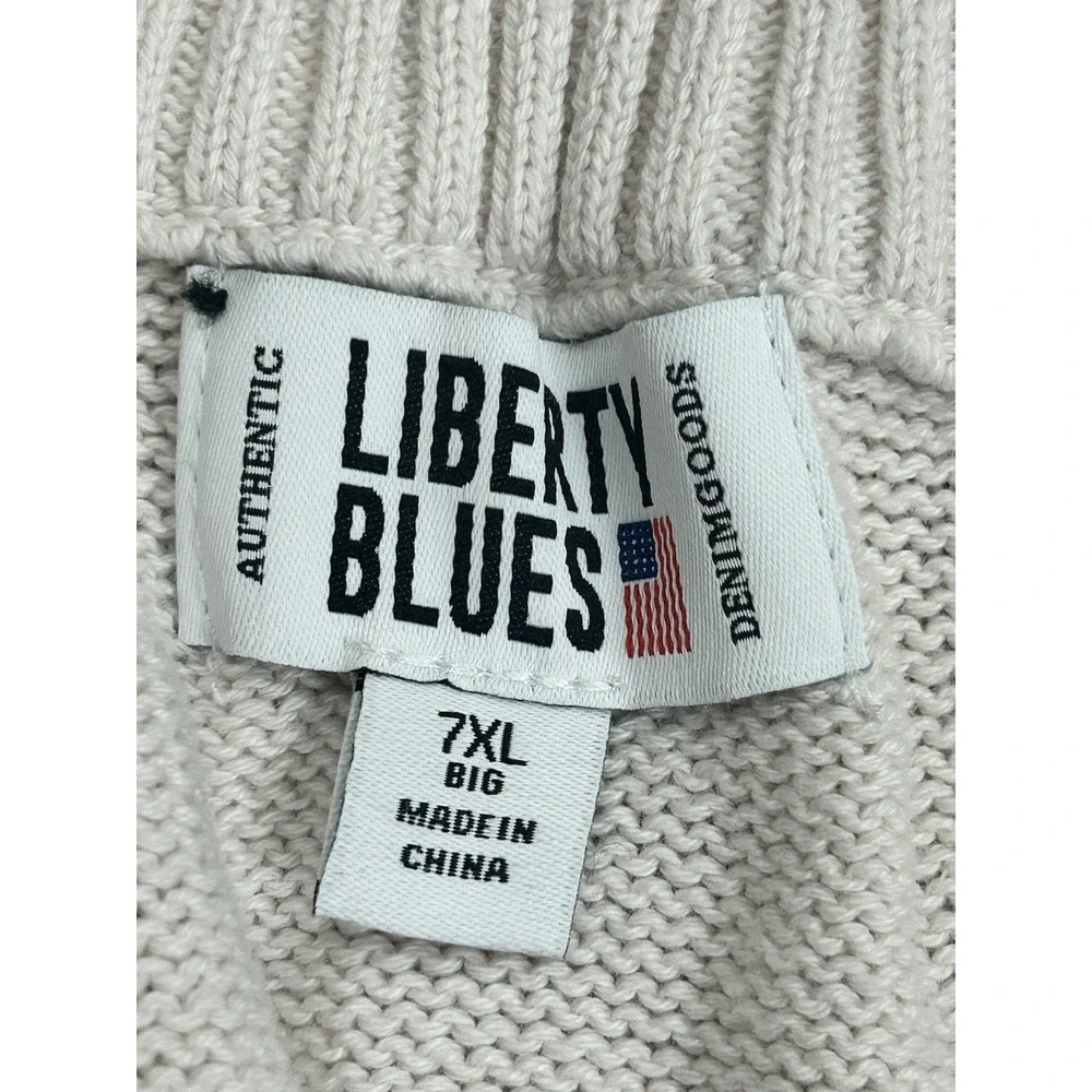 Liberty Blues by KingSize Men's Big & Tall Shoreman'S Quarter Zip Cable Knit 7XL